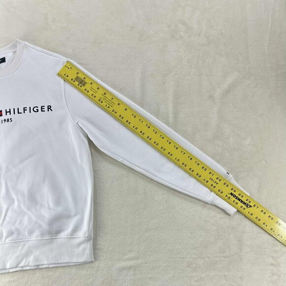 Tommy Hilfiger Logo Crewneck Casual Preppy Mens Sweatshirt Medium - Picture 8 of 10